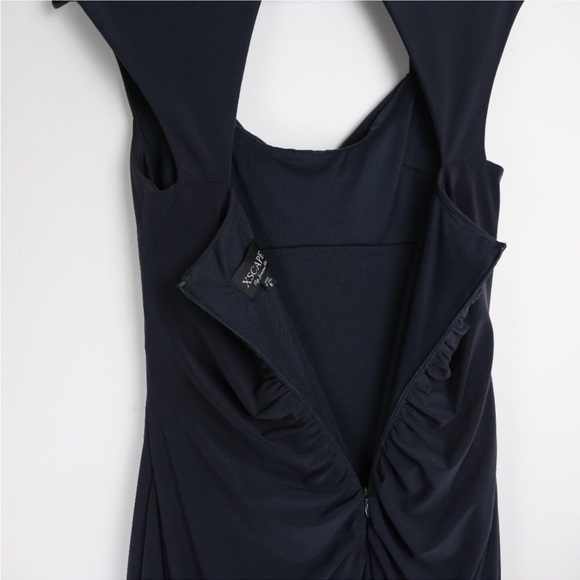 Xscape jewel, elegant maxi, navy blue, open back dress 8 - Picture 4 of 10